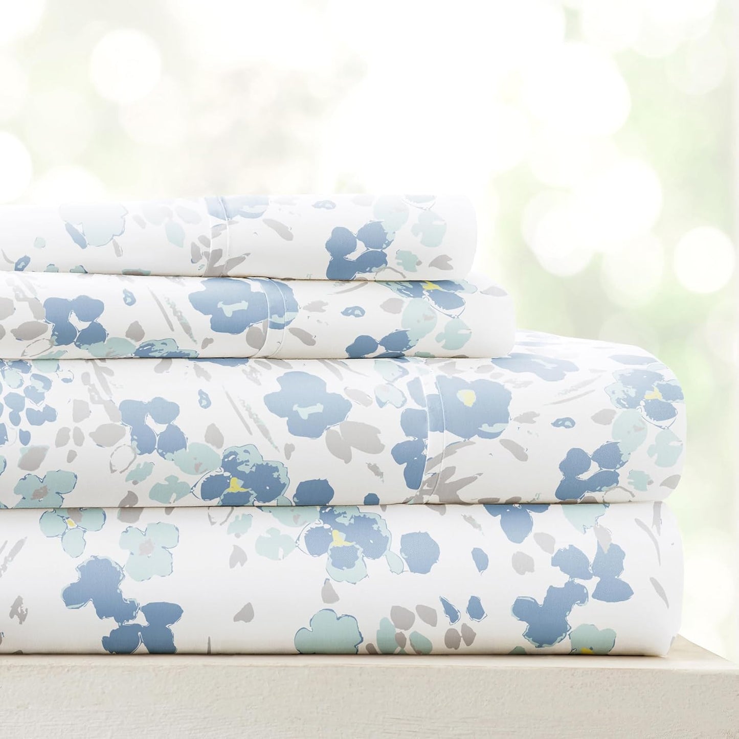 Patterned Microfiber 4 Piece Sheet Set