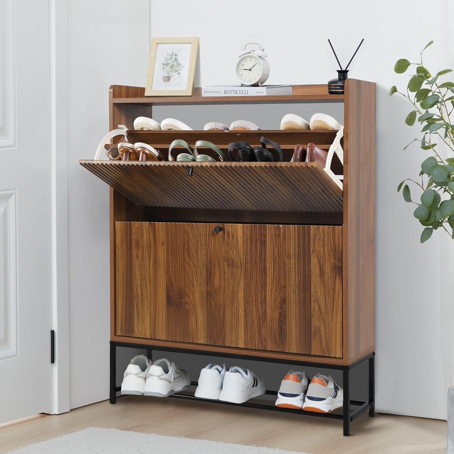 Shoe Storage Cabinet with 2 Flip Drawers