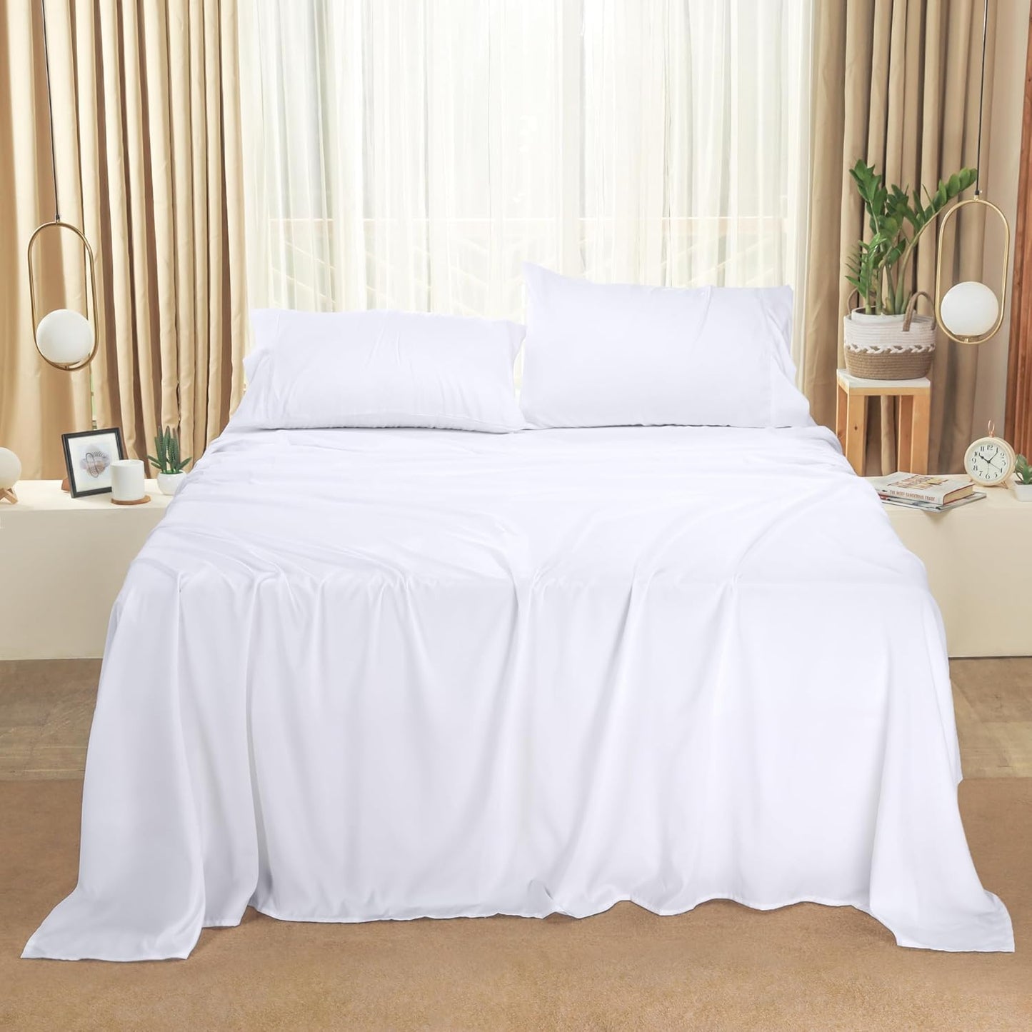 Bedding Queen Bed Sheets Set - 4 Piece