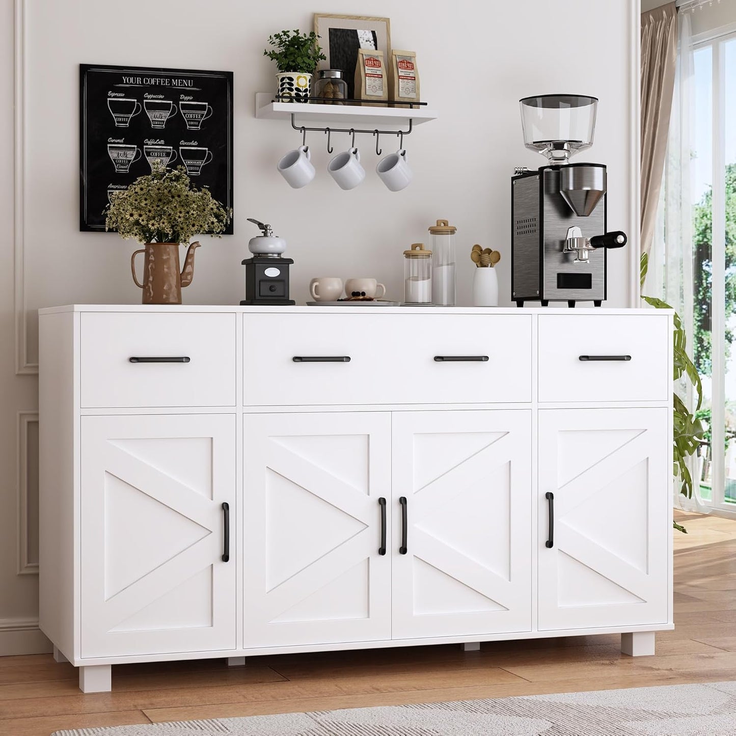 55" Sideboard Buffet Cabinet with Storage