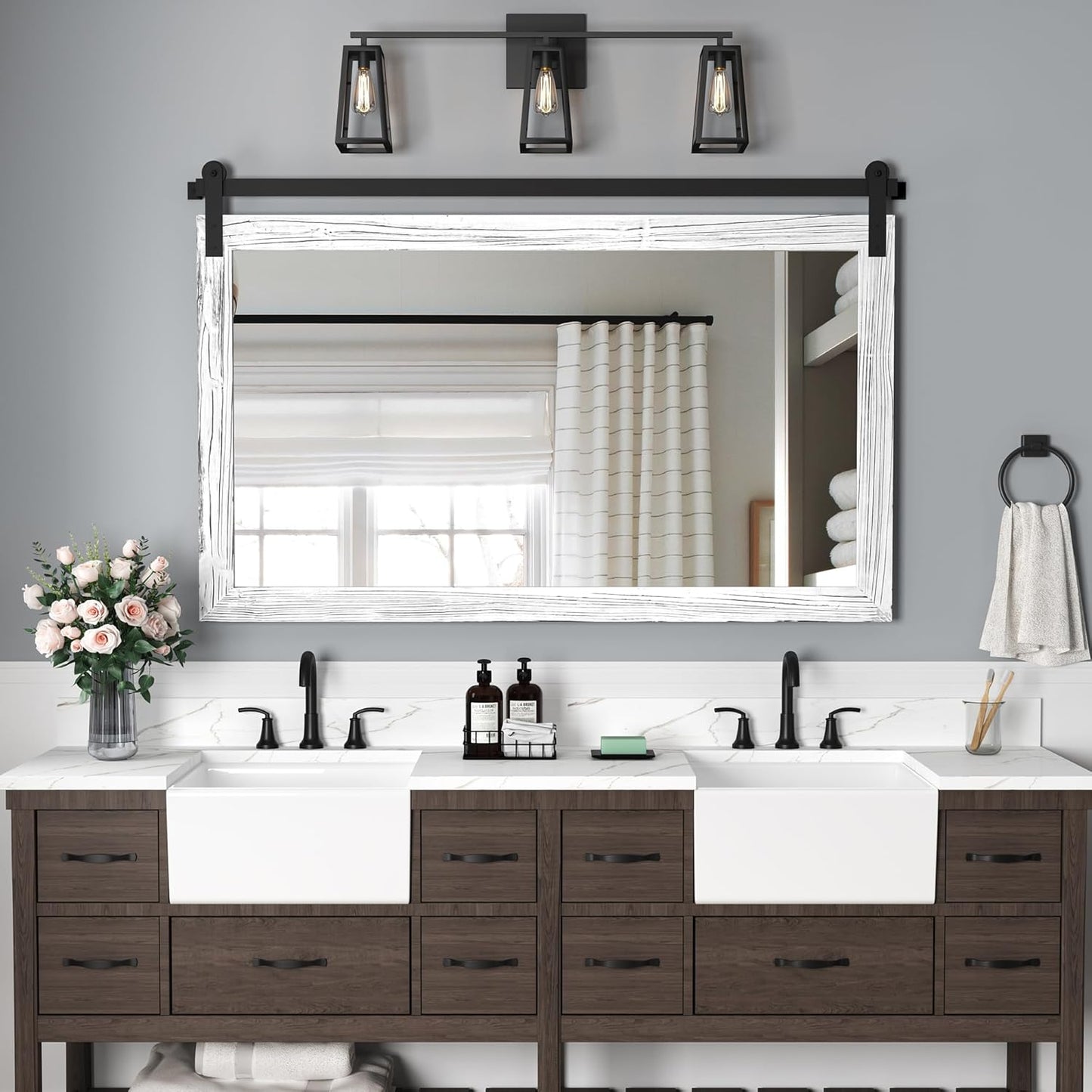 Farmhouse Barn Door Wall Mirror