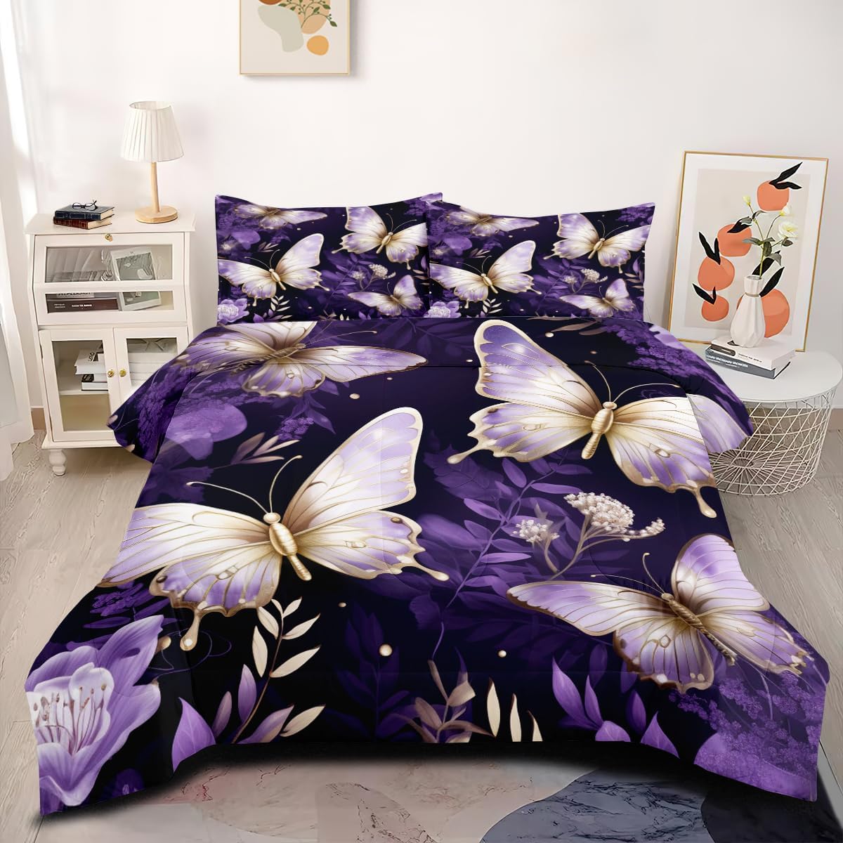Queen Size Butterfly Comforter Set