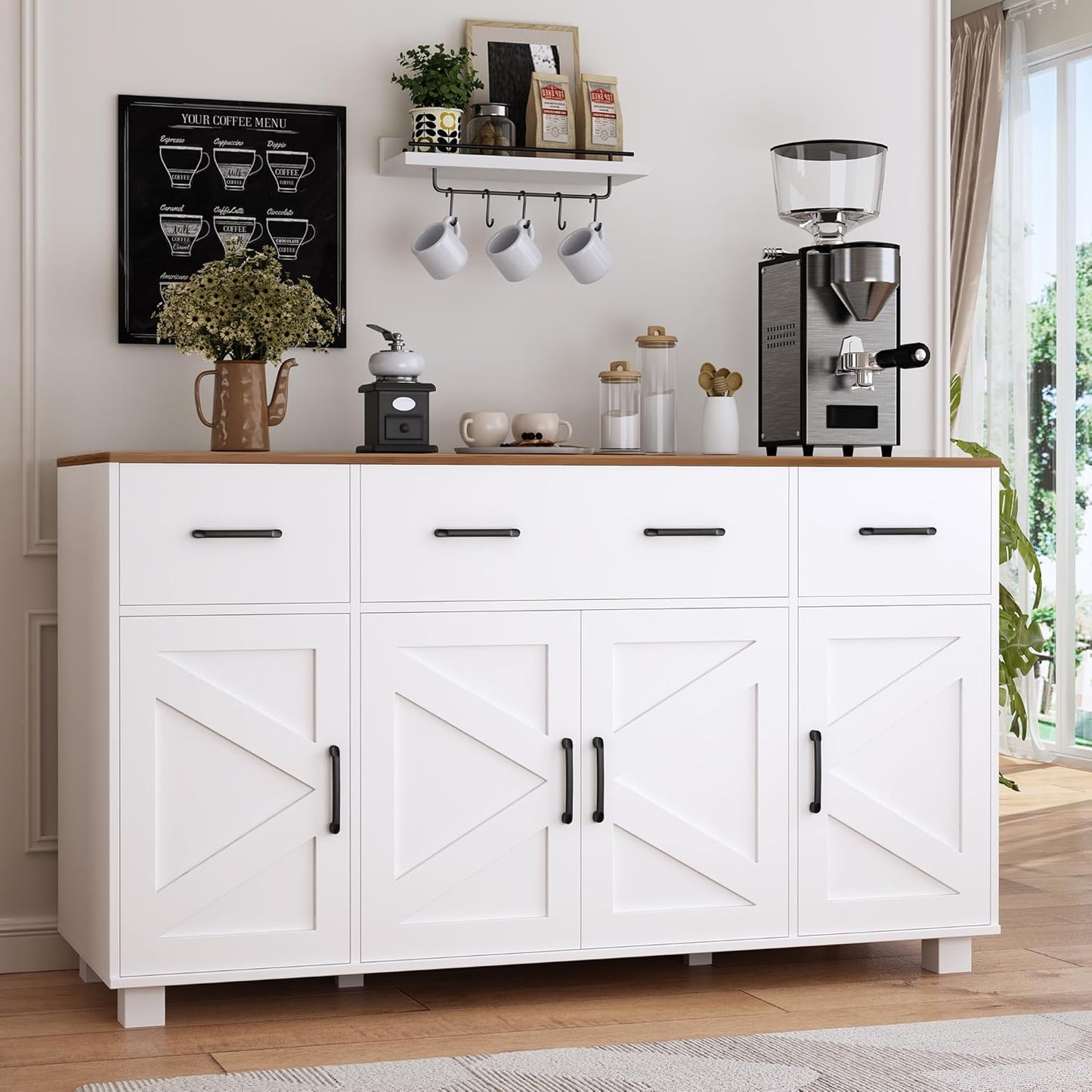 55" Sideboard Buffet Cabinet with Storage