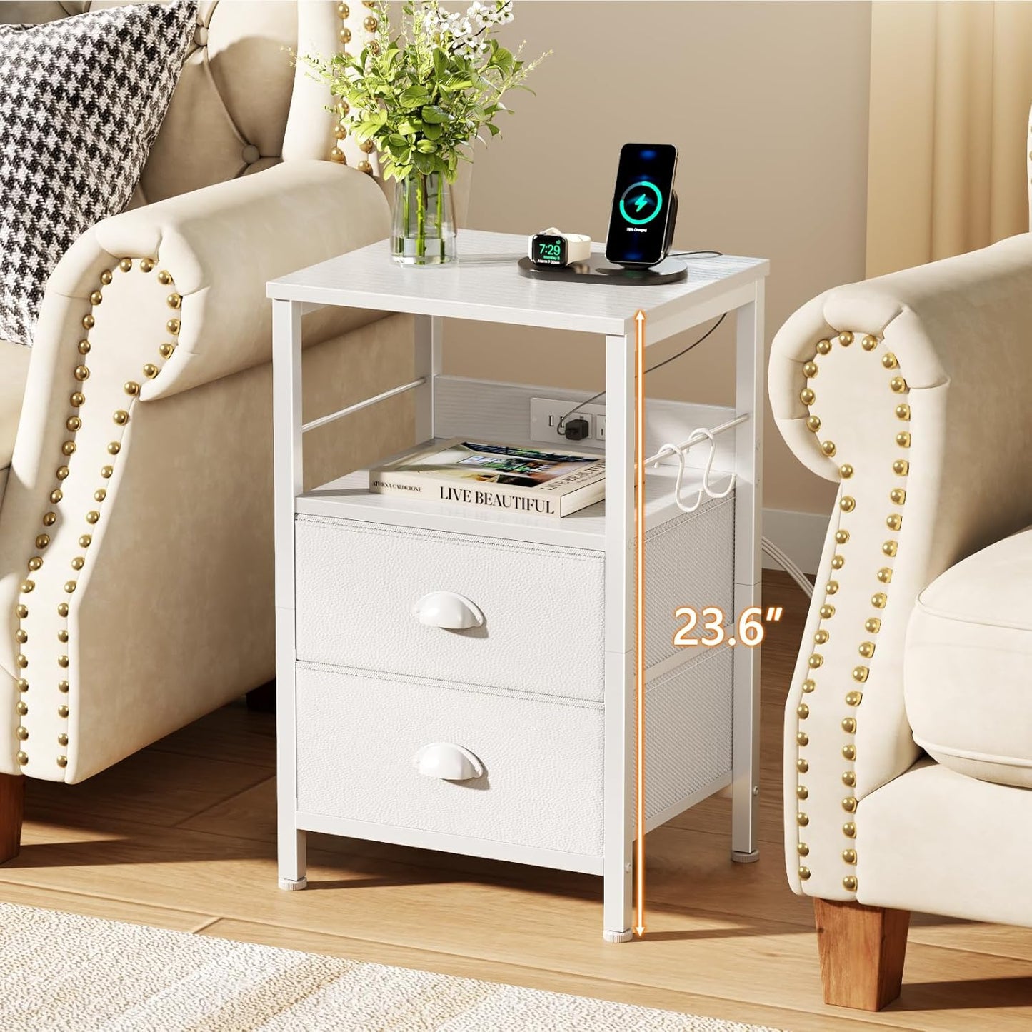 End Table with Charging Station