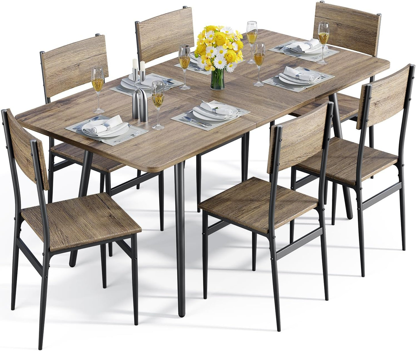 Extendable Dining Table Set