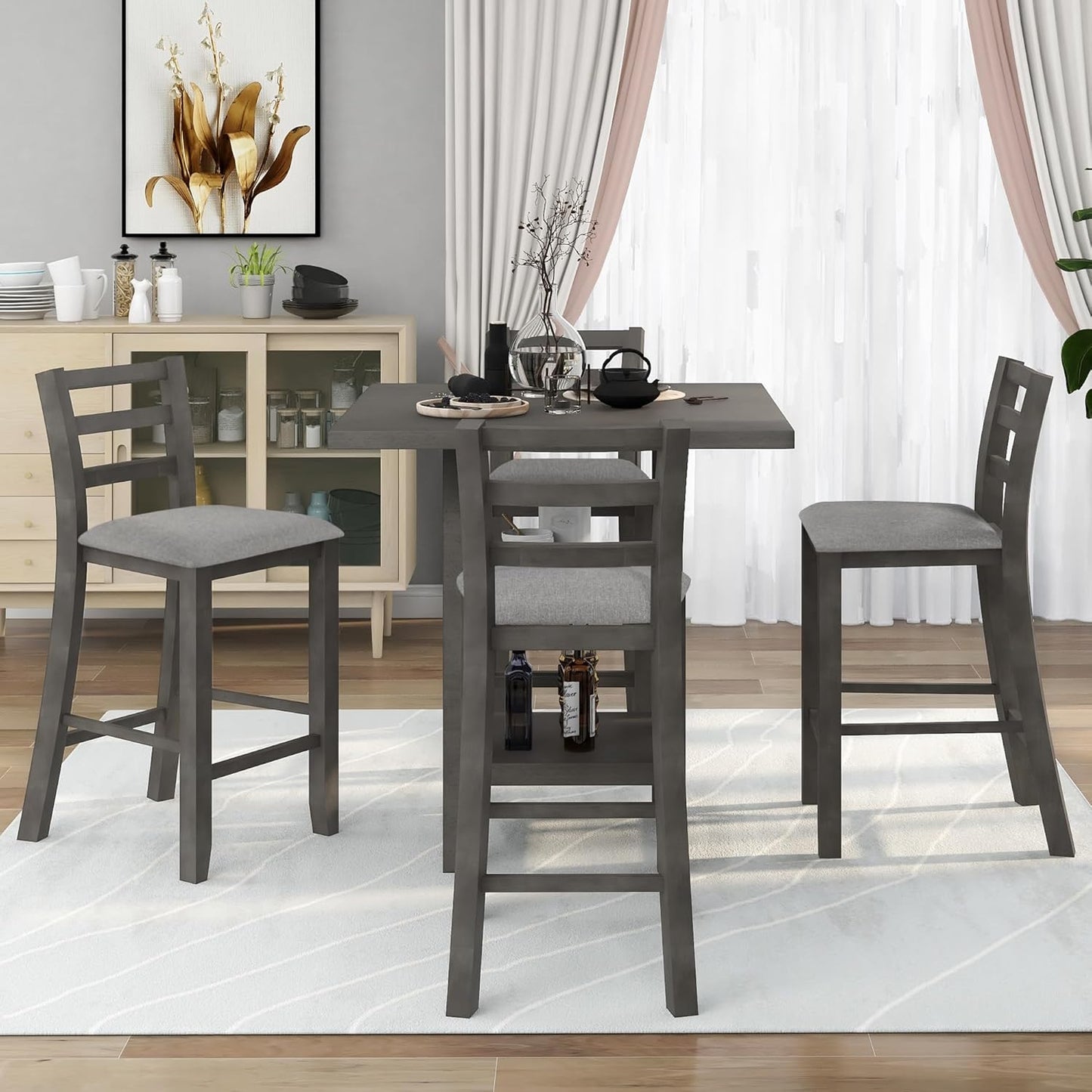Modern Counter Height Dining Table Set