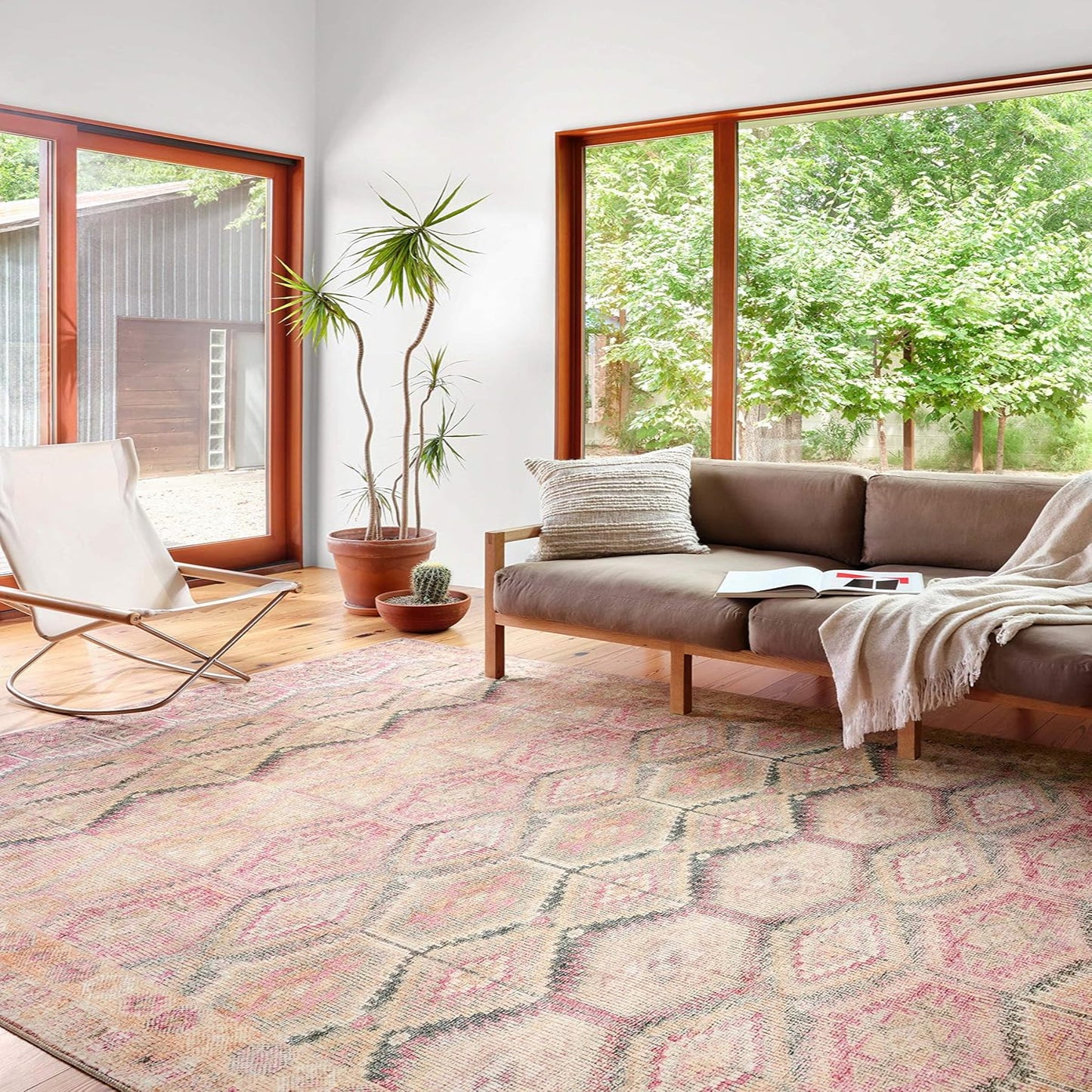 Pink/Lagoon Area Rug - 7'6" x 9'6"