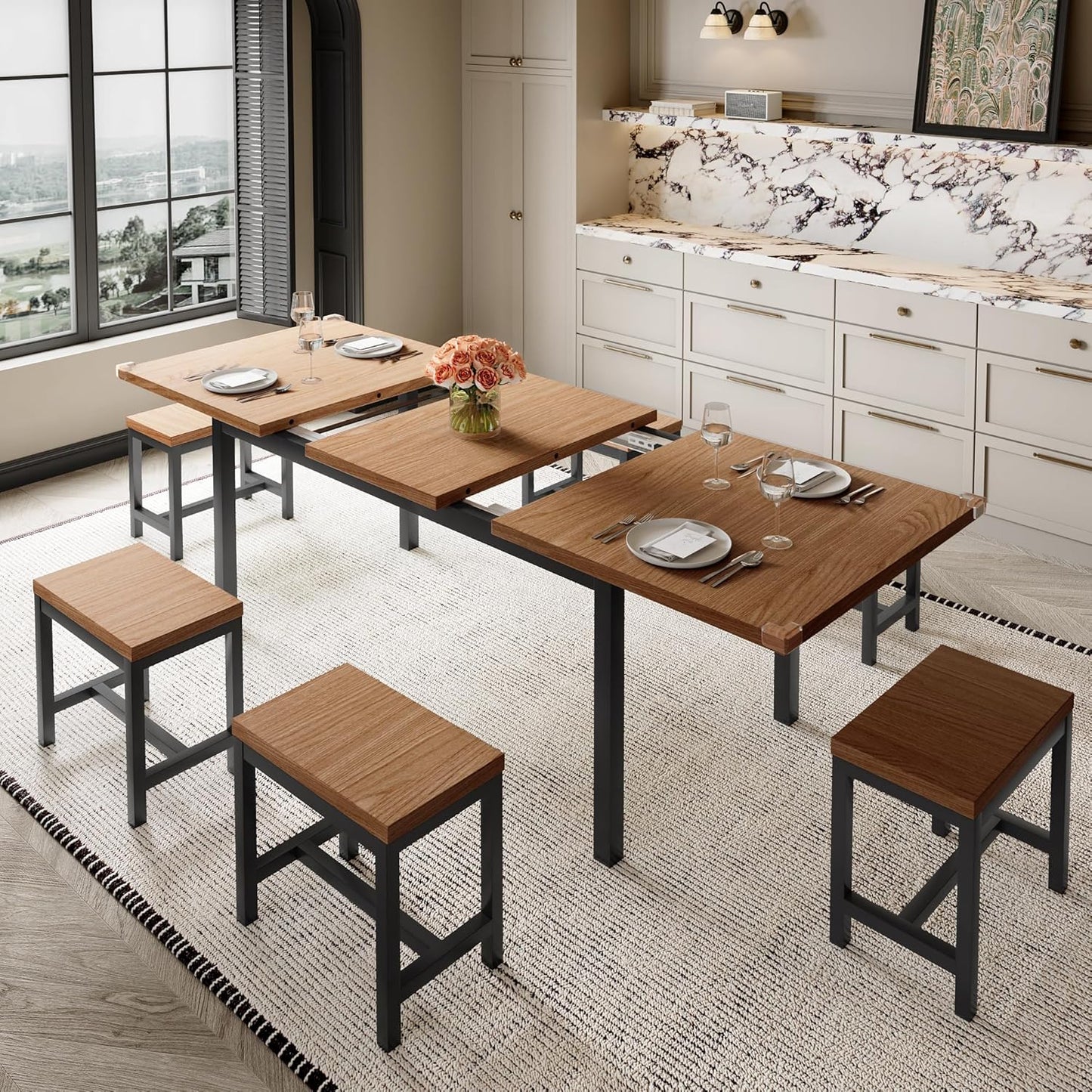 5 Pieces Dining Room Table Set