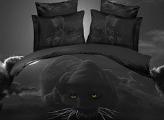 Personality Panther Print Luxury 4-Piece Polyester 3D Duvet Cover Sets