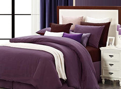 Durable Reversible Solid Color Style Cotton Luxury 4-Piece Duvet Cover Sets