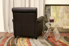 Baxton Studio Brown Full Leather Club Chair