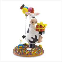 Happy Birthday Cow Figurine