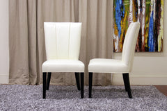 Baxton Studio Janvier Leather Dining Chair in Set of 2