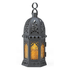 Yellow Glass Moroccan Lantern