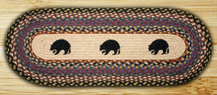 Black Bears Oval Patch Runner In Different Sizes