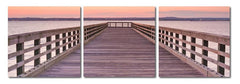 Pier Sunset Mounted Photography Print Triptych