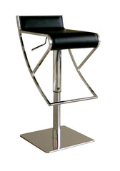 Baxton Studio Adjustable Black Leather Bar stool