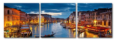 Early Evening Venetian Canal Mounted Photography Print Triptych