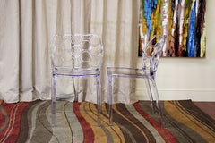 Baxton Studio Honeycomb Acrylic Dining Chair in Set of 2