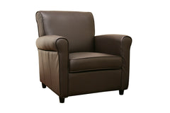 Baxton Studio Brown Full Leather Club Chair