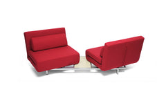 Baxton Studio Fabric 2 Seat Sofa Chair Convertible Set