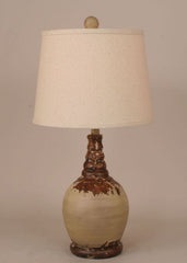 Brown Aged Cottage Shade Table Lamp