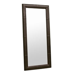 Baxton Studio Floor Mirror with Dark Brown Leather Frame