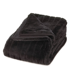 Deluxe Black Faux Fur Blanket