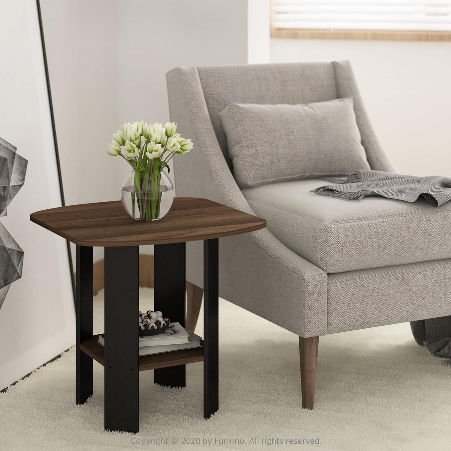 Simple Design End Table, 2-Pack