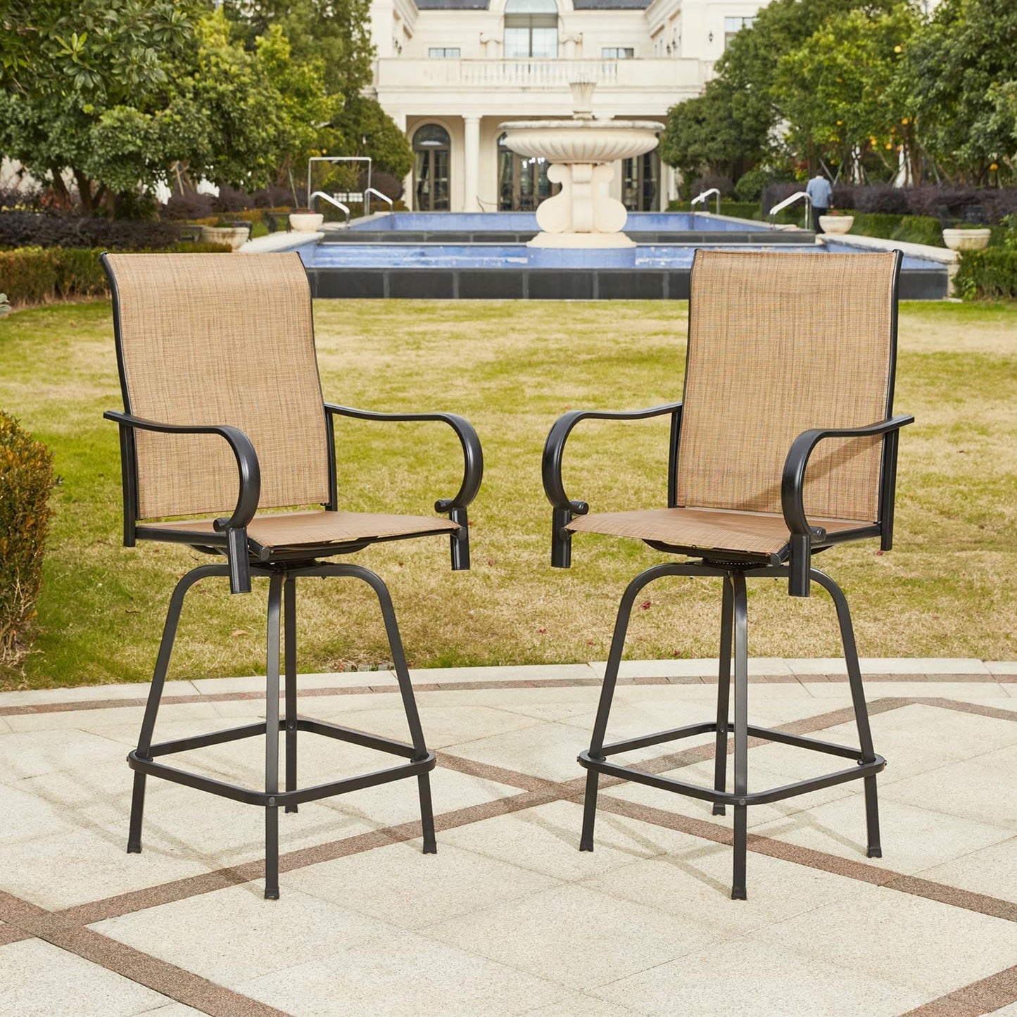 Modern Outdoor Bar Stools - Set of 2