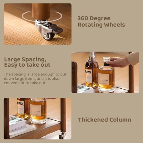 Rolling End Table with Wheels