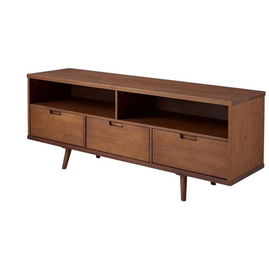 Walnut Mid Century Modern Wood TV Stand