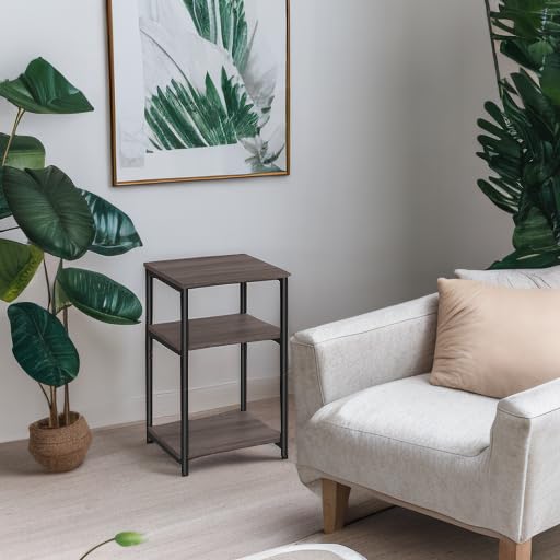Chestnut Brown + Classic Black End Side Table