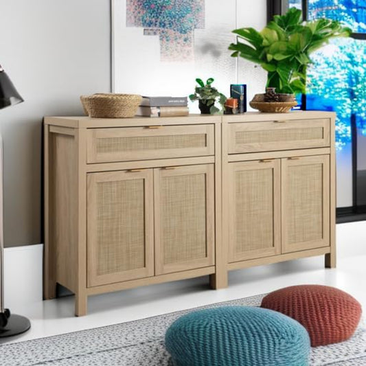 Sideboard Buffet Storage Cabinet Set of 2