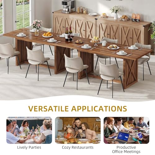 Rustic Brown Large Farmhouse Dining Table