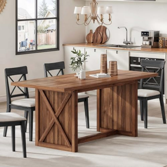 Rustic Brown Large Farmhouse Dining Table