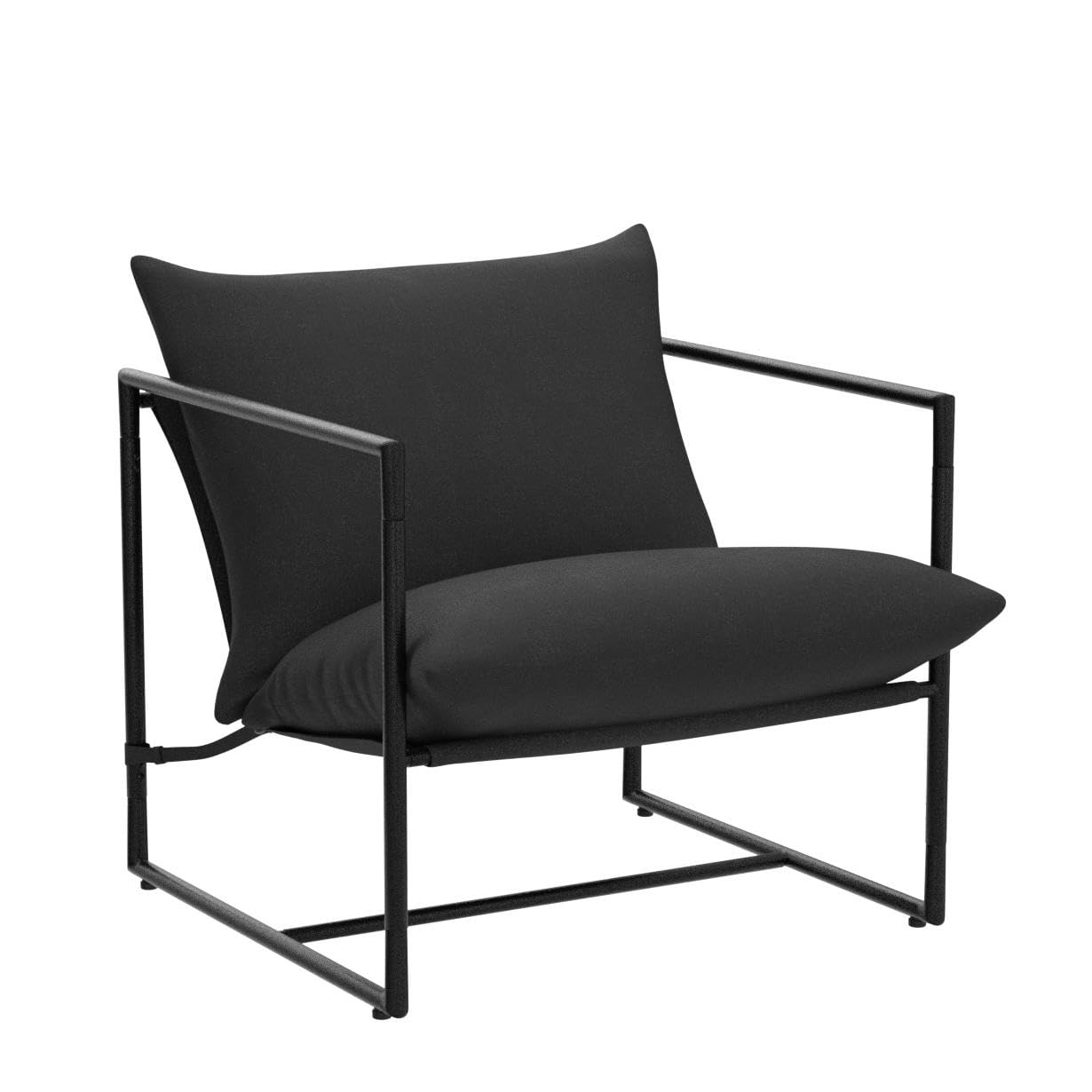 Metal Framed Armchair with Shredded Foam Cushioning