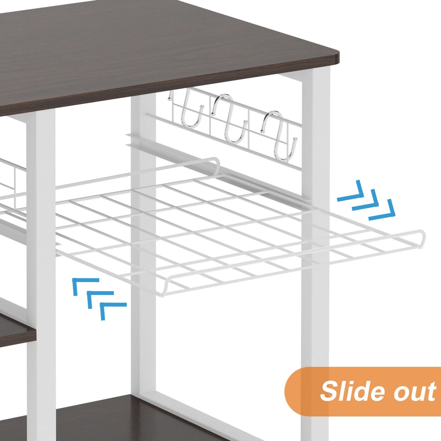 Walnut Black Kitchen  Rack