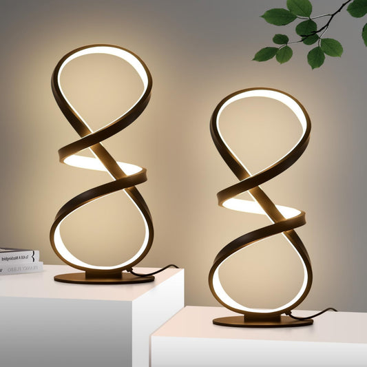 Set of 2 LED Touch Dimmable Spiral Desk Lamp