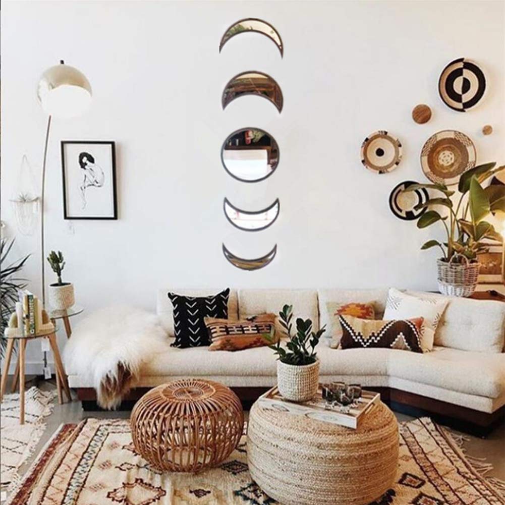 5 Pieces Scandinavian Acrylic Wall Decorative Mirror