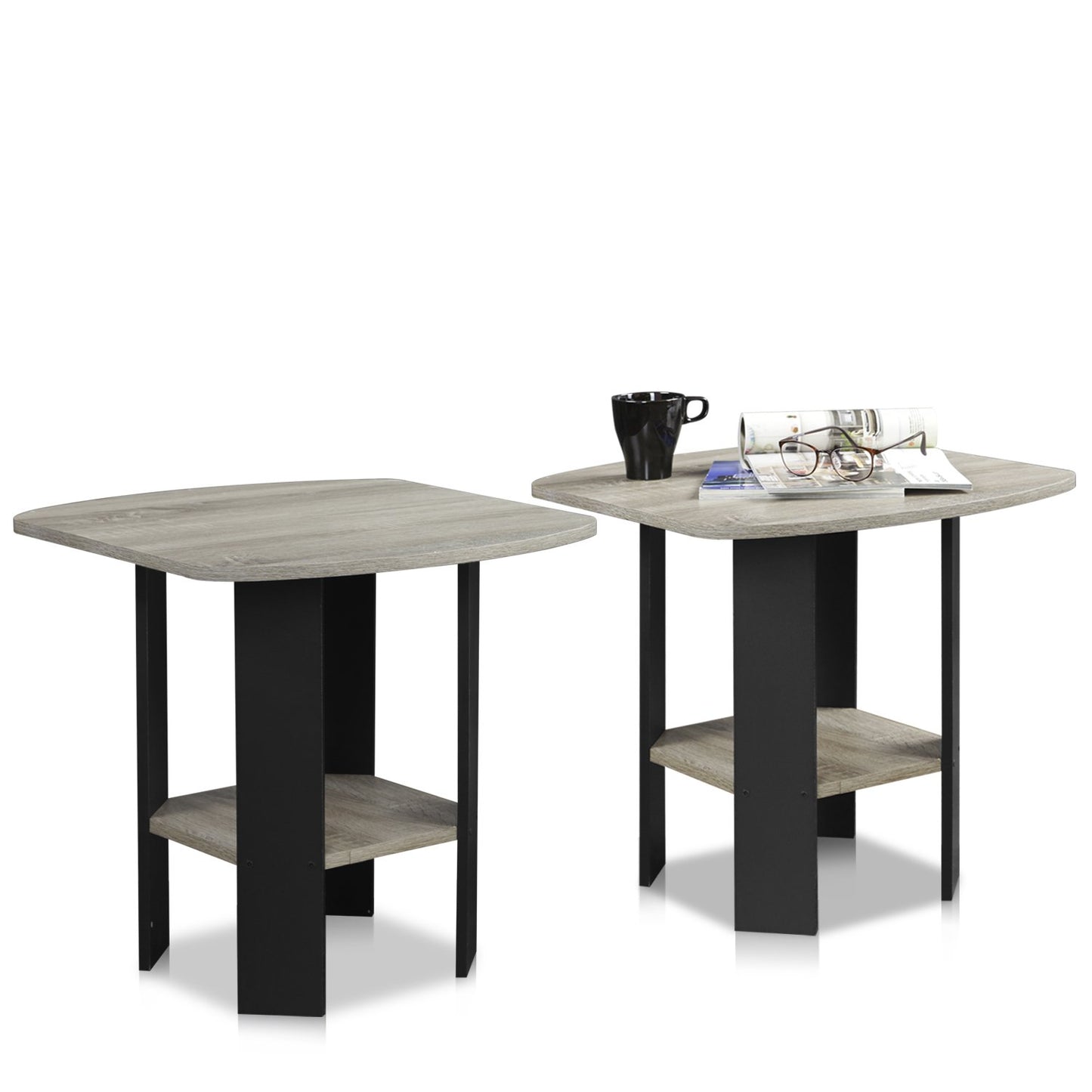 Simple Design End Table, 2-Pack