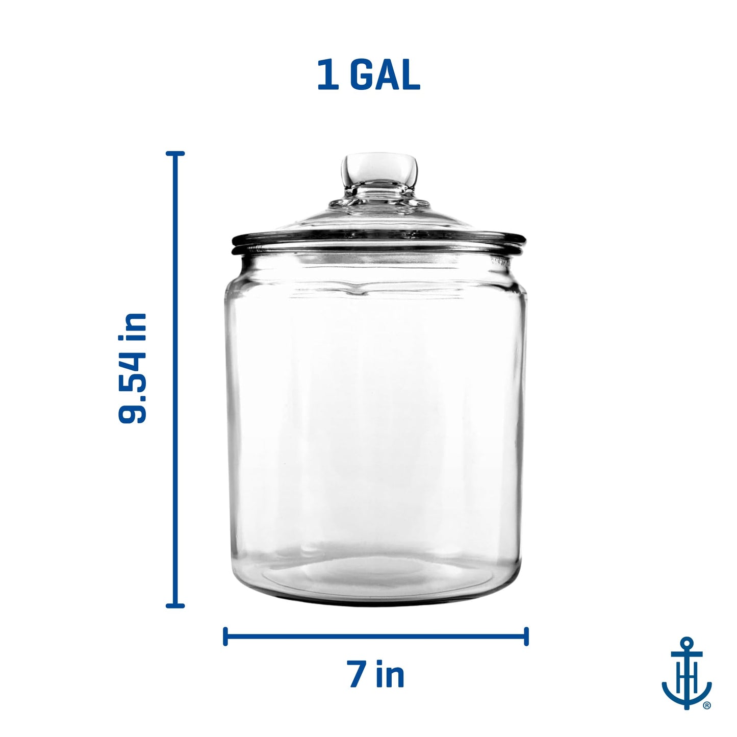 Gallon Glass Jar with Lid, Set of 2