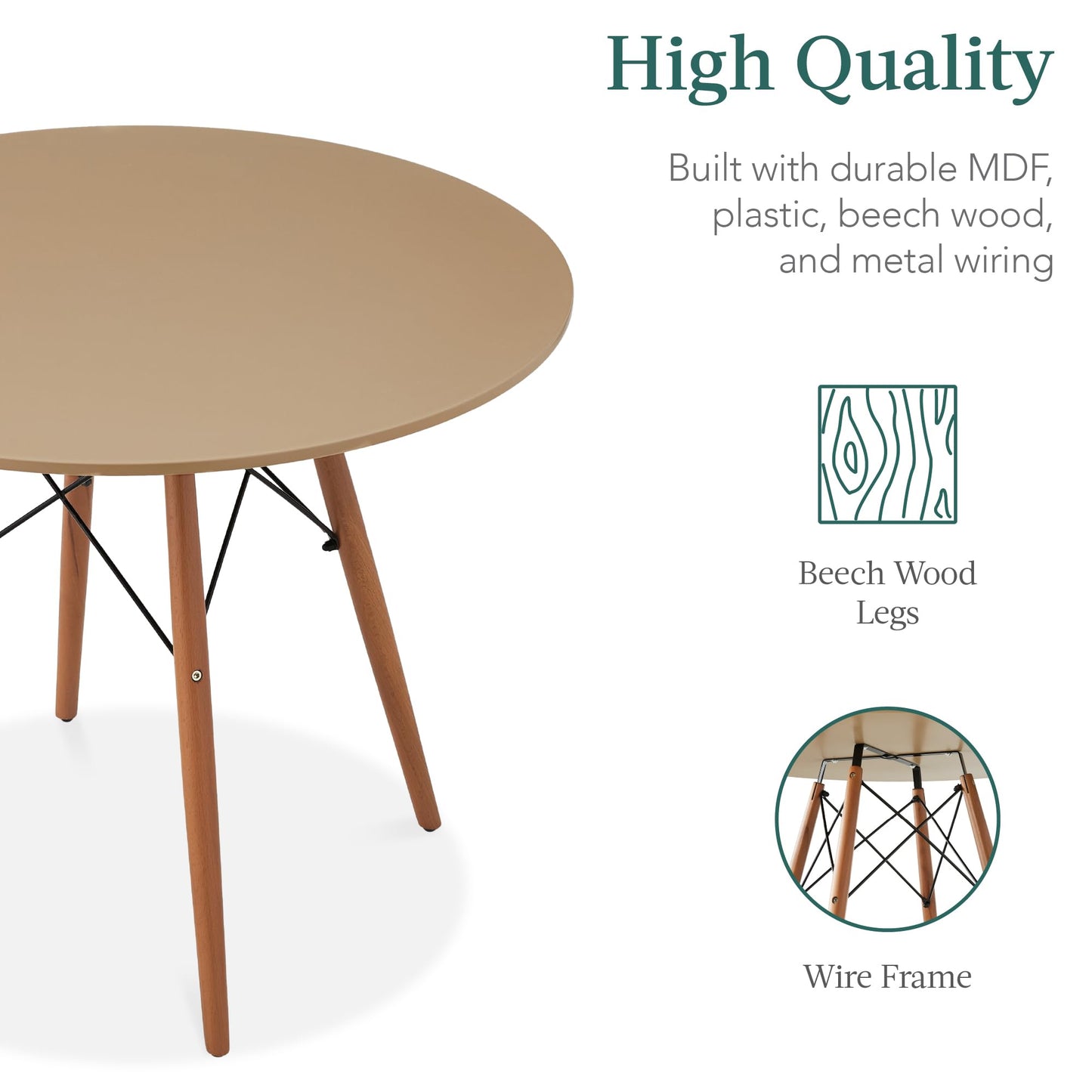 Beige/Walnut Dining Set