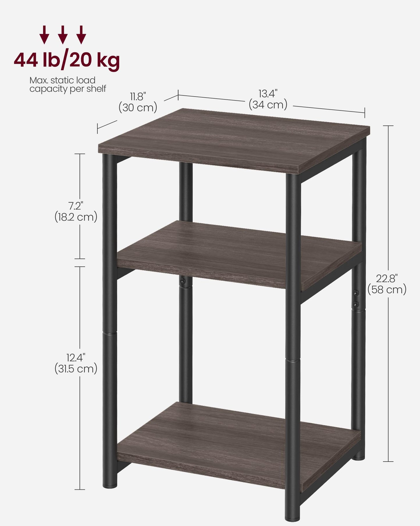 Chestnut Brown + Classic Black End Side Table