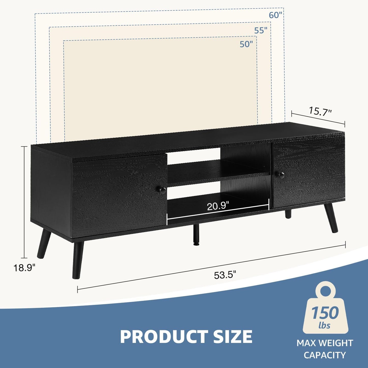 Black wood TV Stand