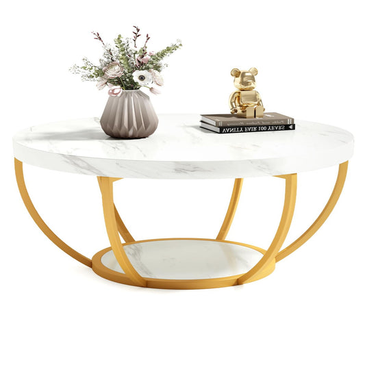 White and Gold Coffee Table