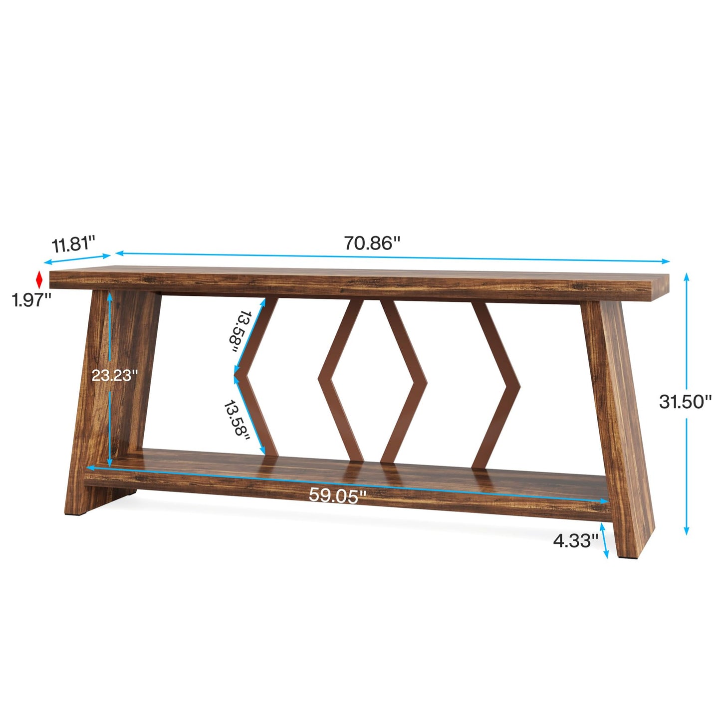 70.86-Inch Farmhouse Console Table