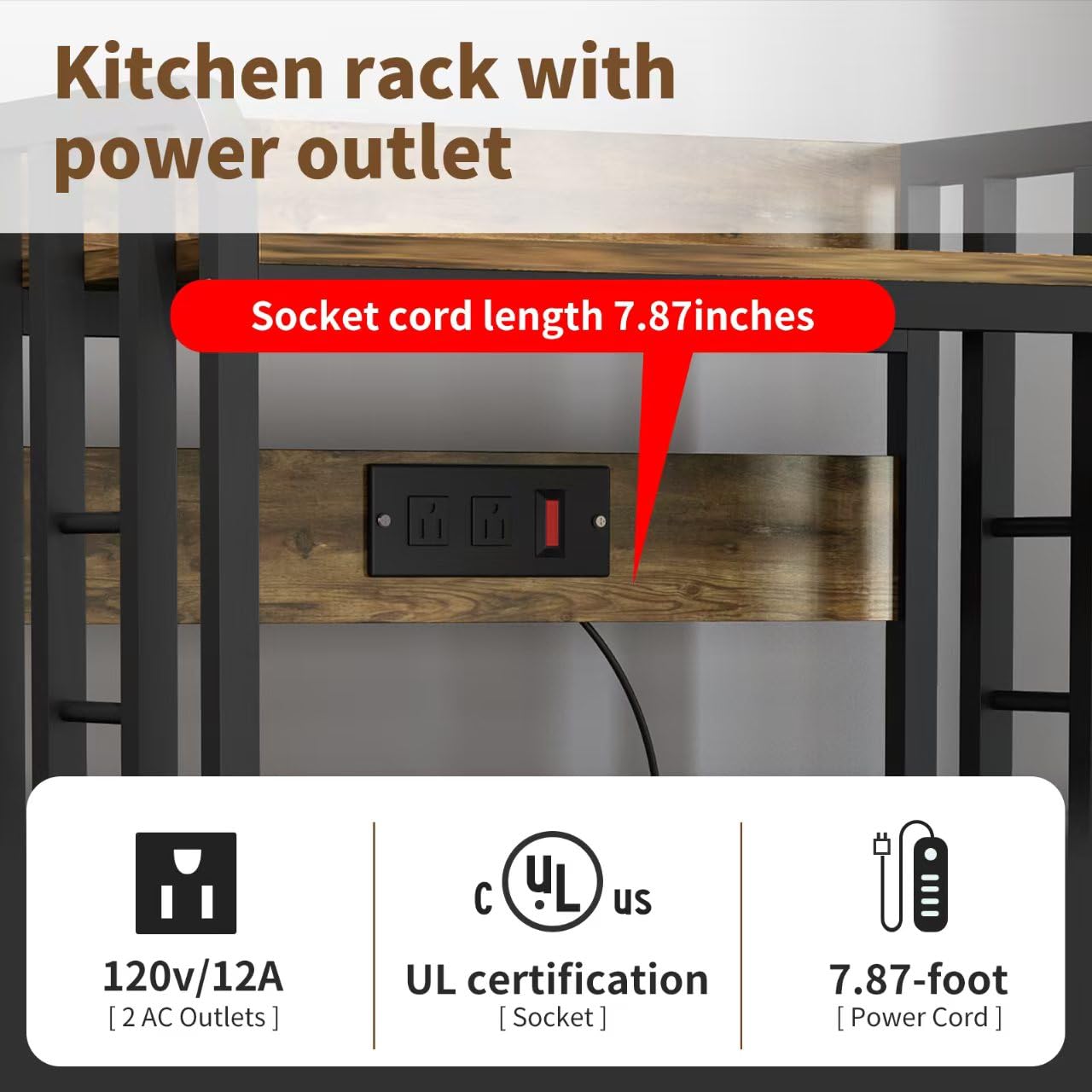 Rustic Brown Kitchen Rack