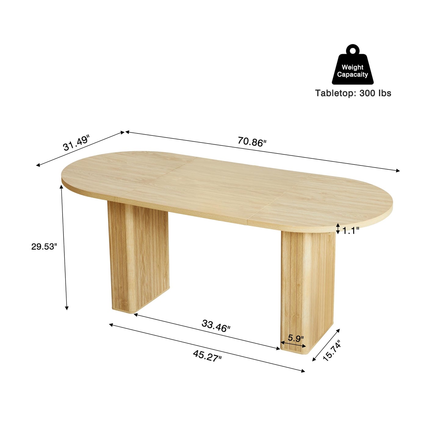 Natural  Kitchen Dining Table