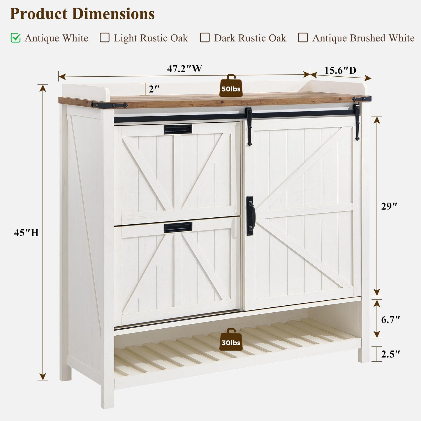 Shoe Storage Cabinet with 2 Flip Drawers & Sliding Door
